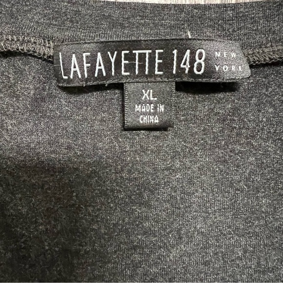 Lafayette 148 Women’s Dark Gray Loose Fit Low Cut Tank Top Tee Shirt Size XL - Picture 6 of 9